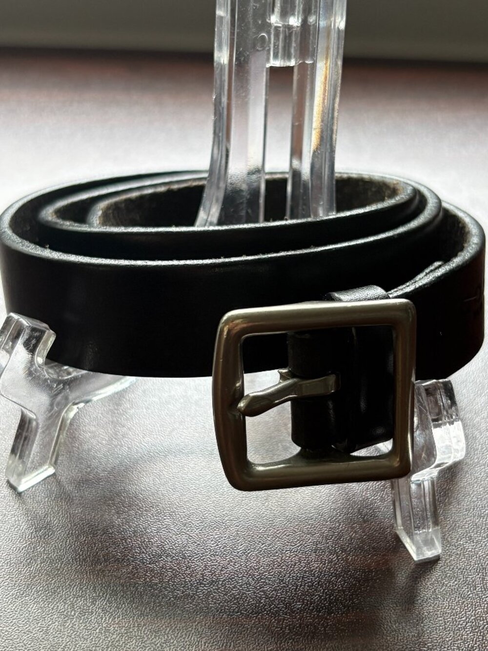 Coach Women's Black Leather Belt 6545 Silver Square Buckle Y2k Luxury Small